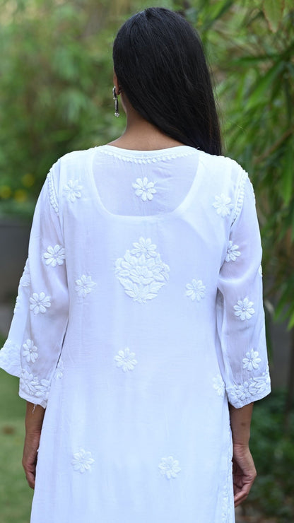 Seher Pure Crepe Kurta - Classic White