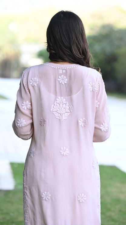 Seher Pure Crepe Kurta - Old Rose
