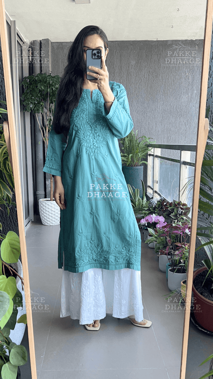 Sifra Pure Cotton Kurta - Dusty Teal