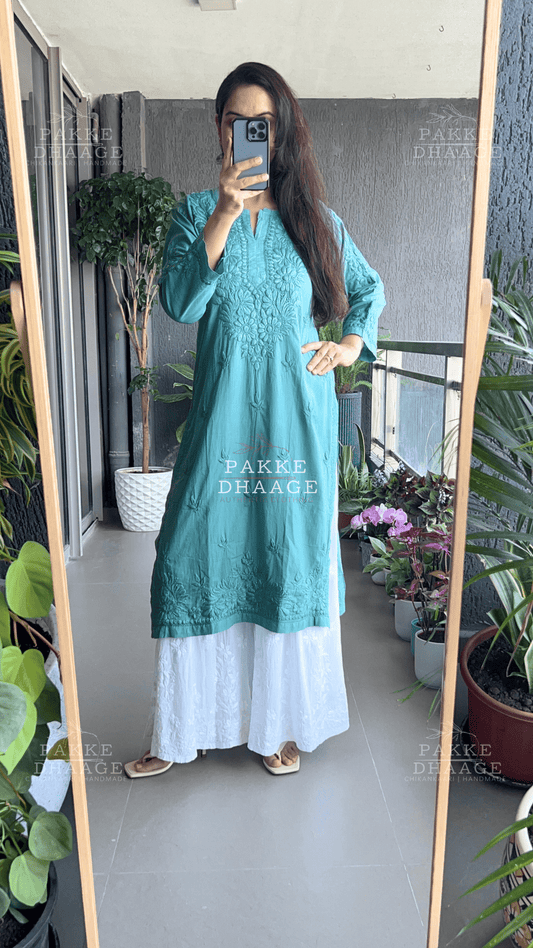 Sifra Pure Cotton Kurta - Dusty Teal