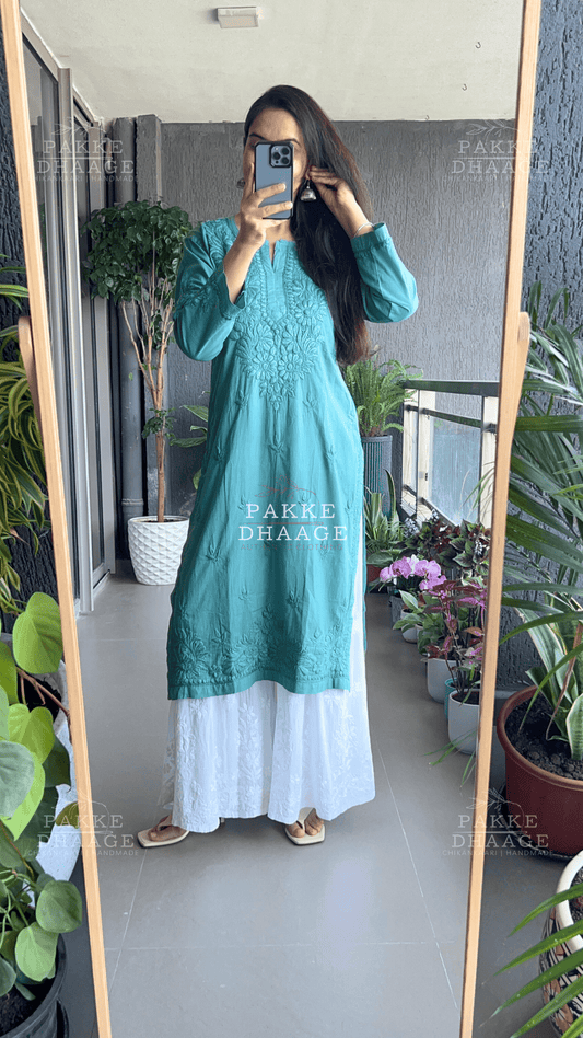 Sifra Pure Cotton Kurta - Dusty Teal