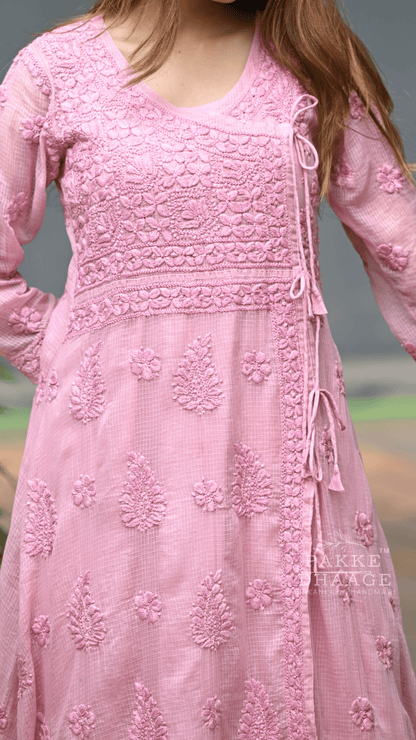Siya Chikankari Pure Kota Angrakha with Inner - Mesmerizing Mauve