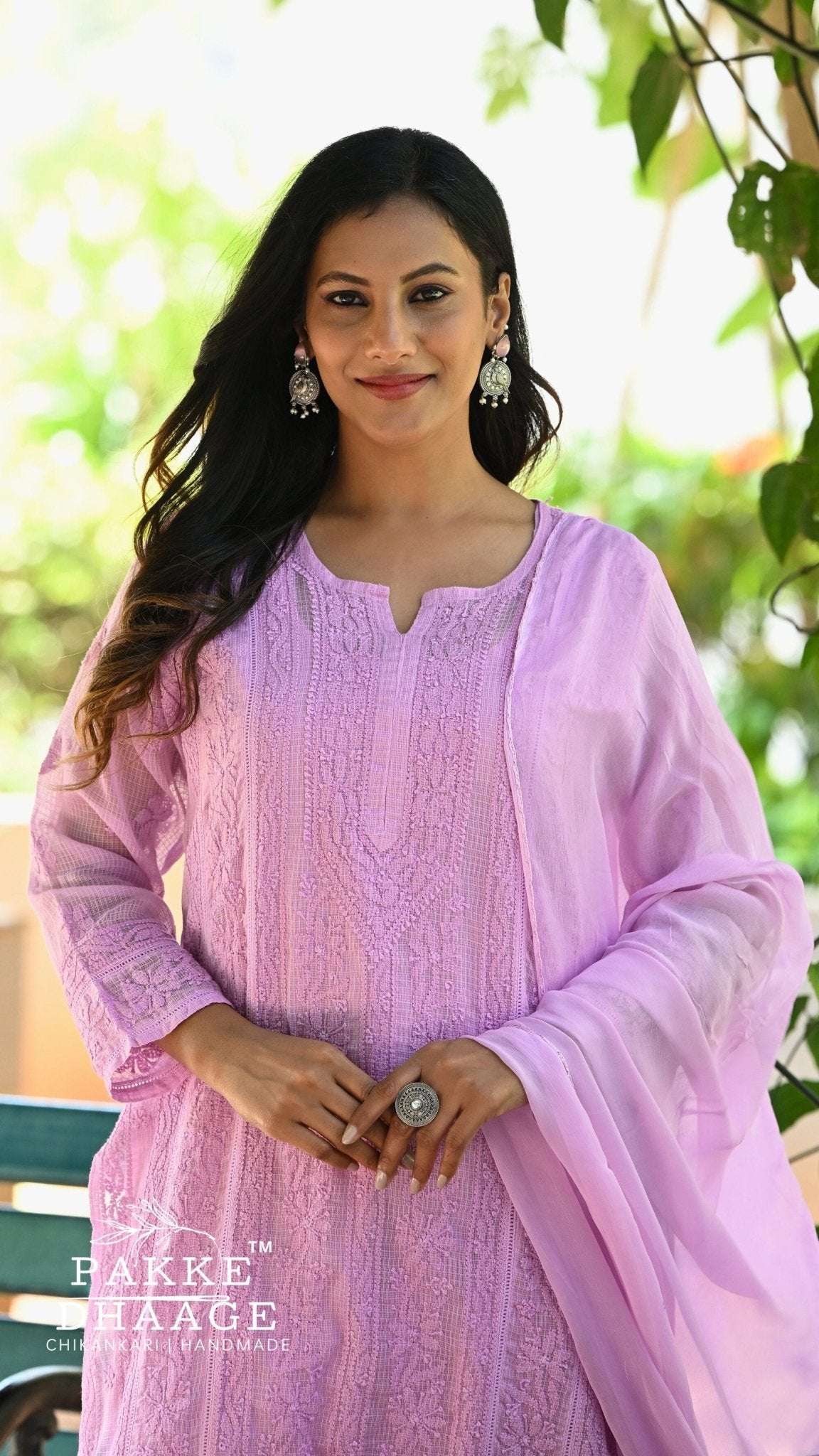 Muskan Pure Kota Doria Chikankari Kurta Sets - Pristine White