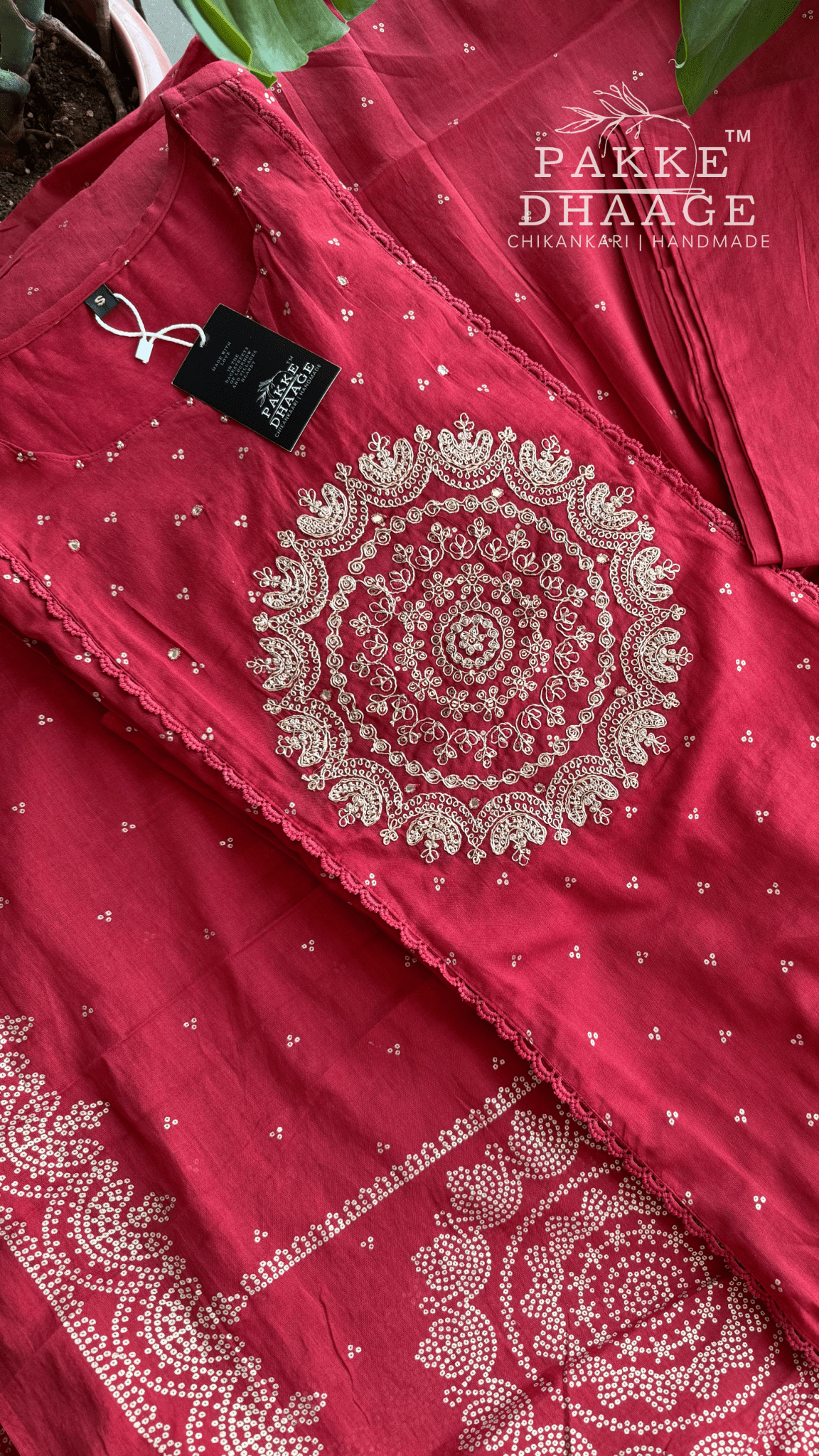 Vaani Embroidered Pure Mulmul Cotton Sets Terracotta Red