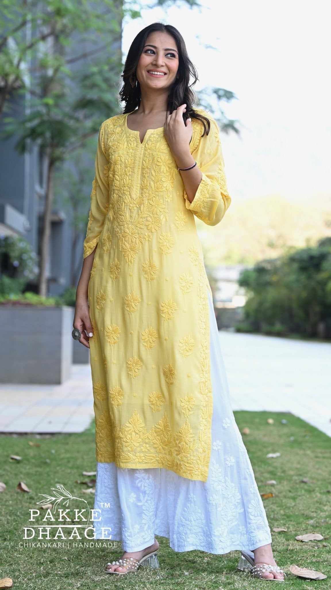 Zaira Pure Muslin Silk Kurta - Amaltas Yellow