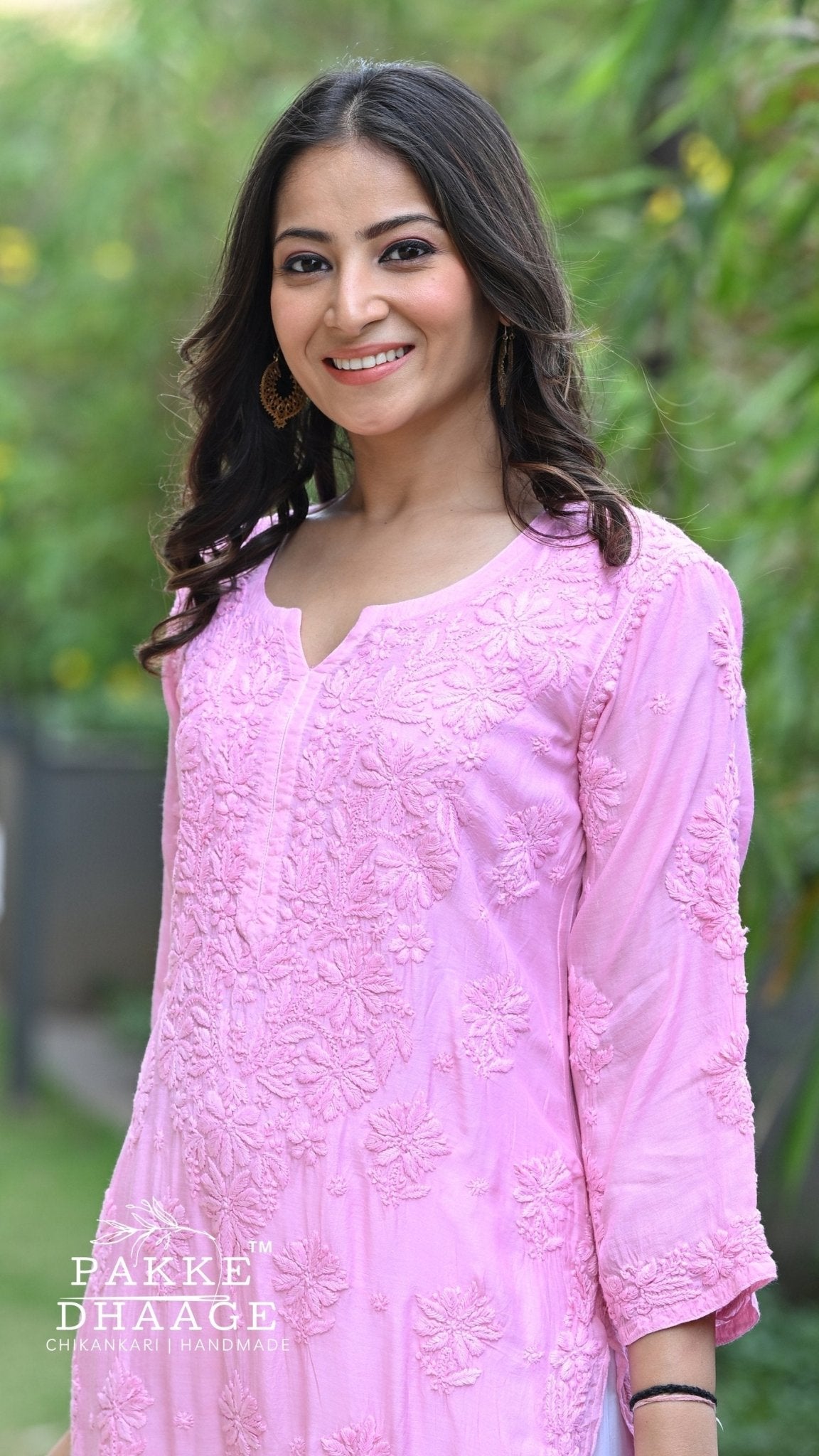 Zaira Pure Muslin Silk Kurta - Classic Pink