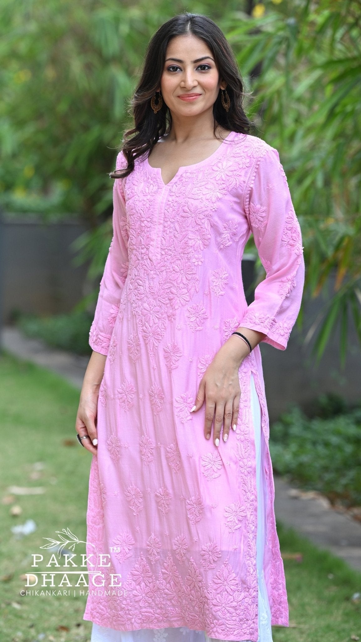 Zaira Pure Muslin Silk Kurta - Classic Pink