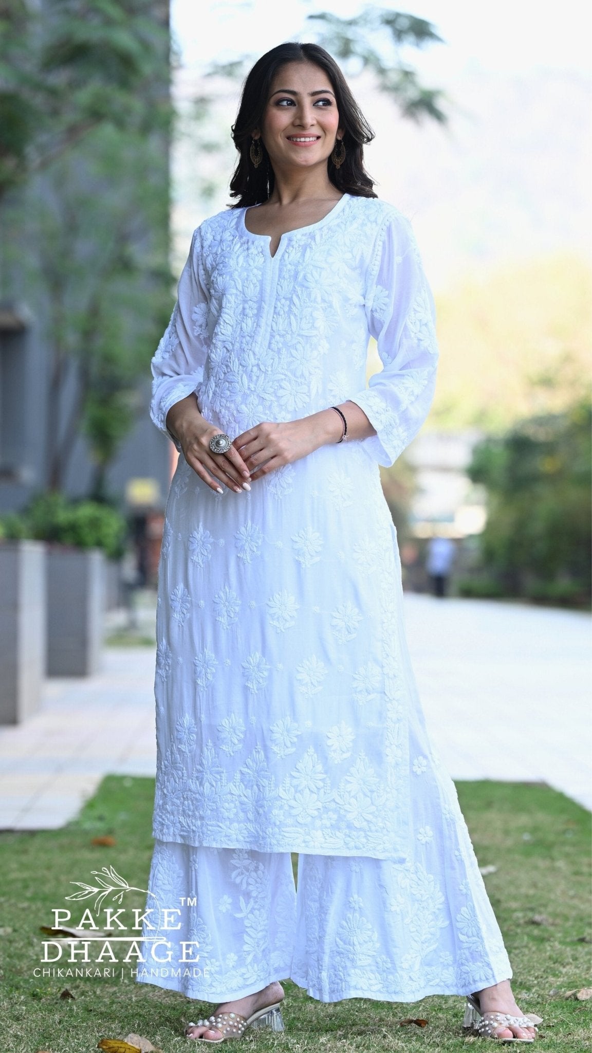 Zaira Pure Muslin Silk Kurta - Pristine White
