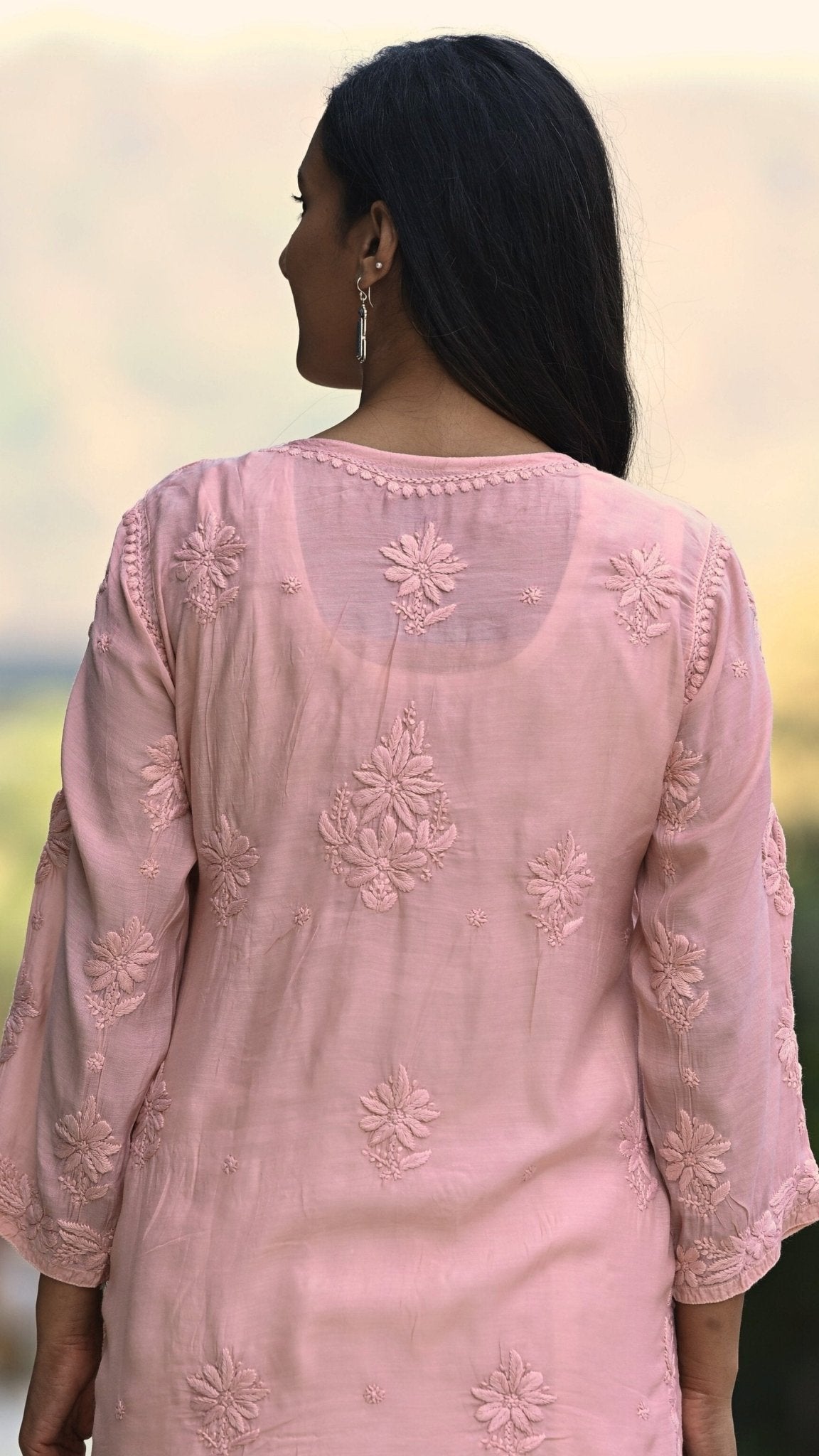 Zaira Pure Muslin Silk Kurta - Sandstone Brown