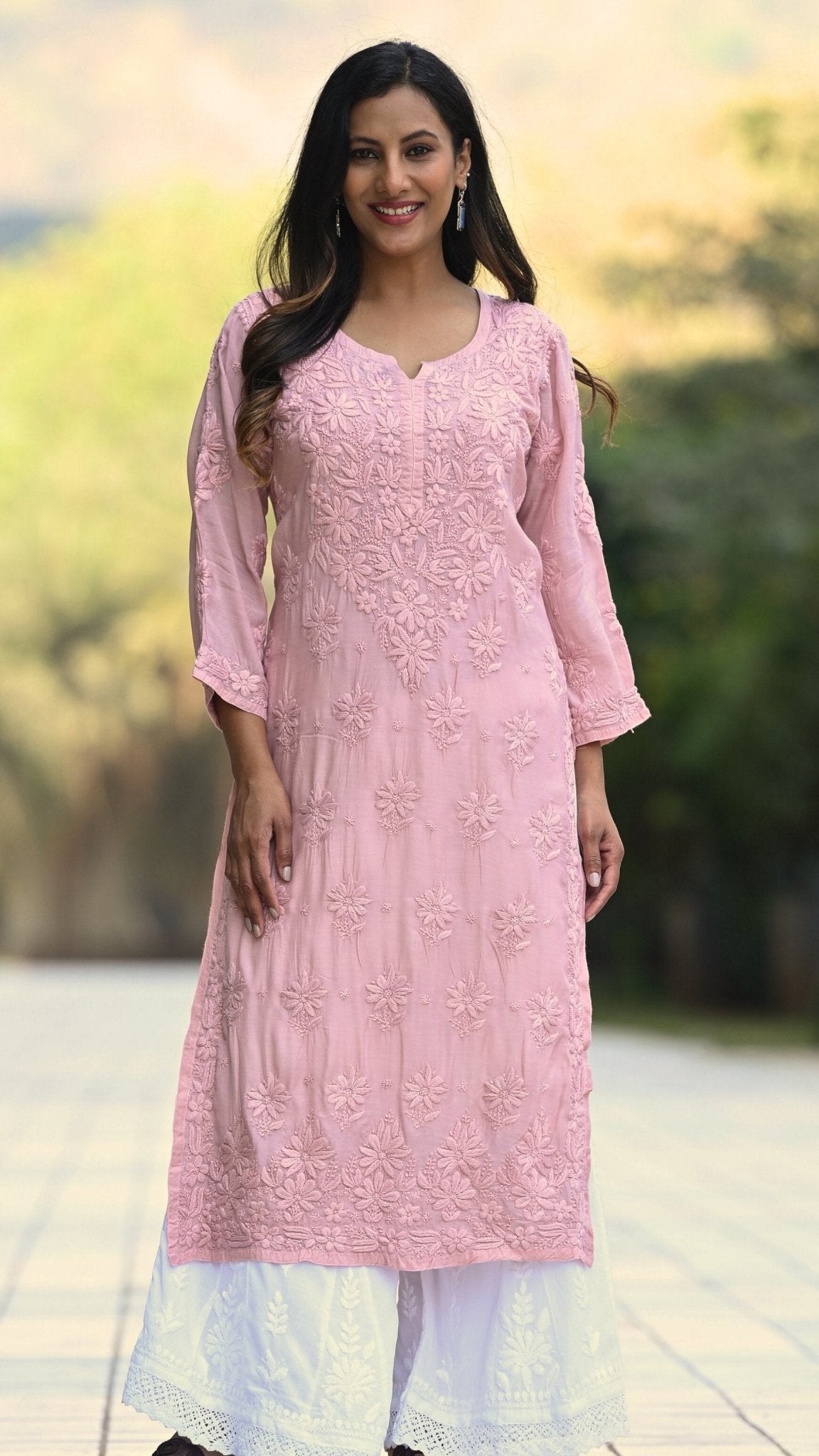 Zaira Pure Muslin Silk Kurta - Sandstone Brown