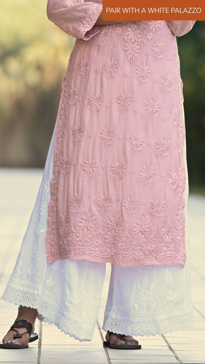 Zaira Pure Muslin Silk Kurta - Sandstone Brown