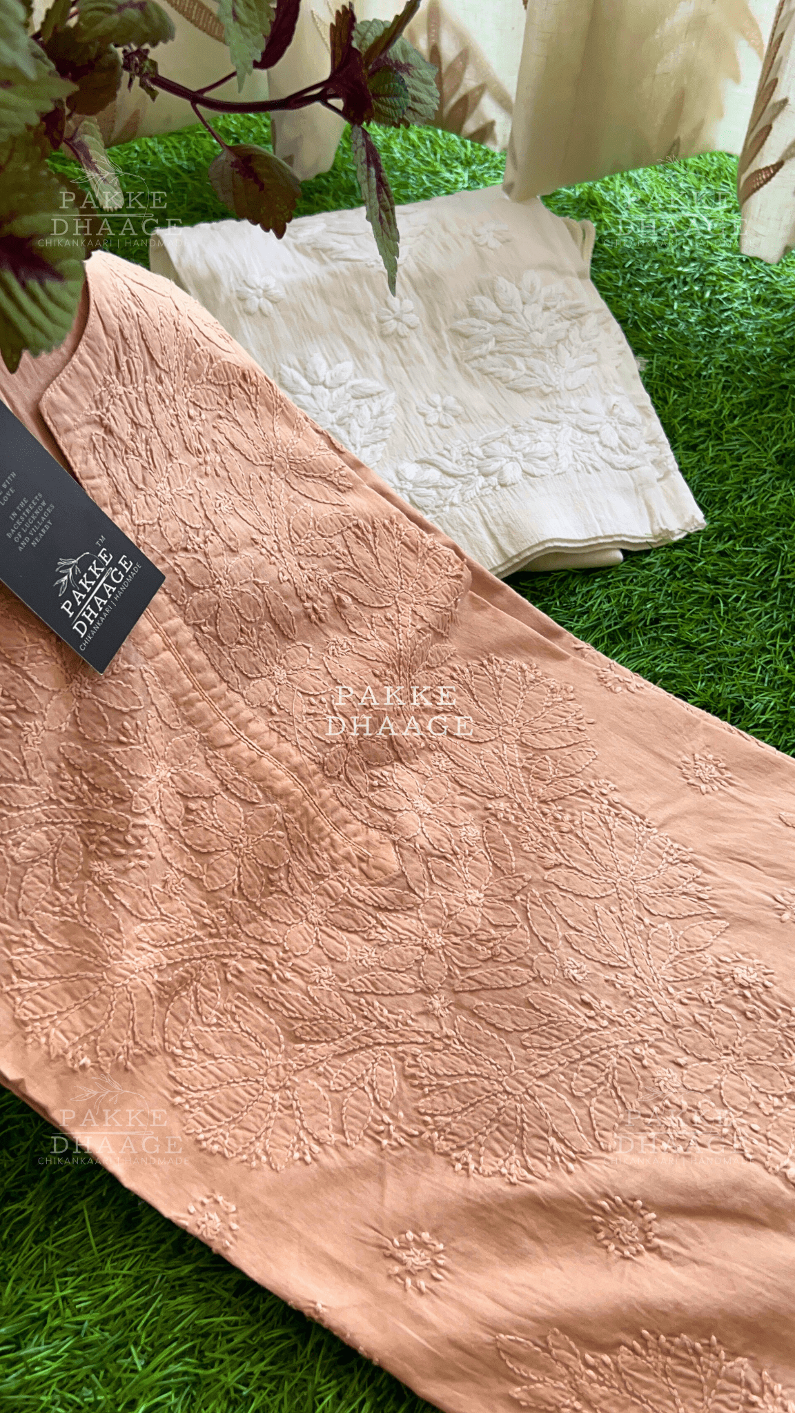 Zarah Pure Mulmul Plus Size Kurta - Mocha Mousse