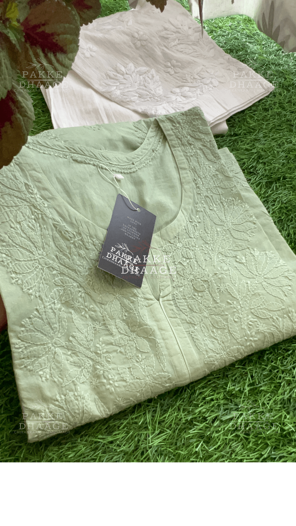 Zarah Pure Mulmul Plus Size Kurta - Pistachio Green