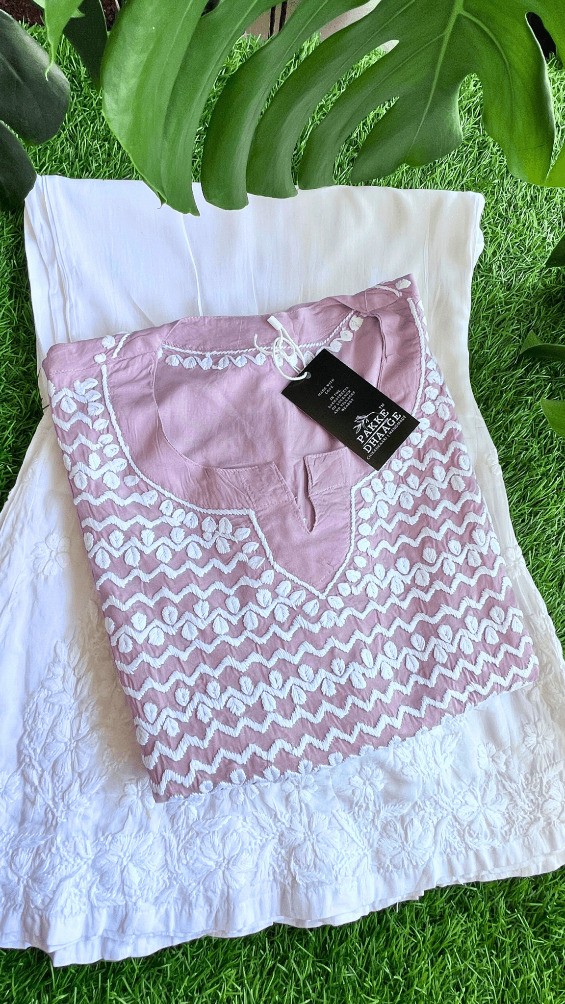 Ziya Chikankari Pure Modal Kurtis Blush Mauve