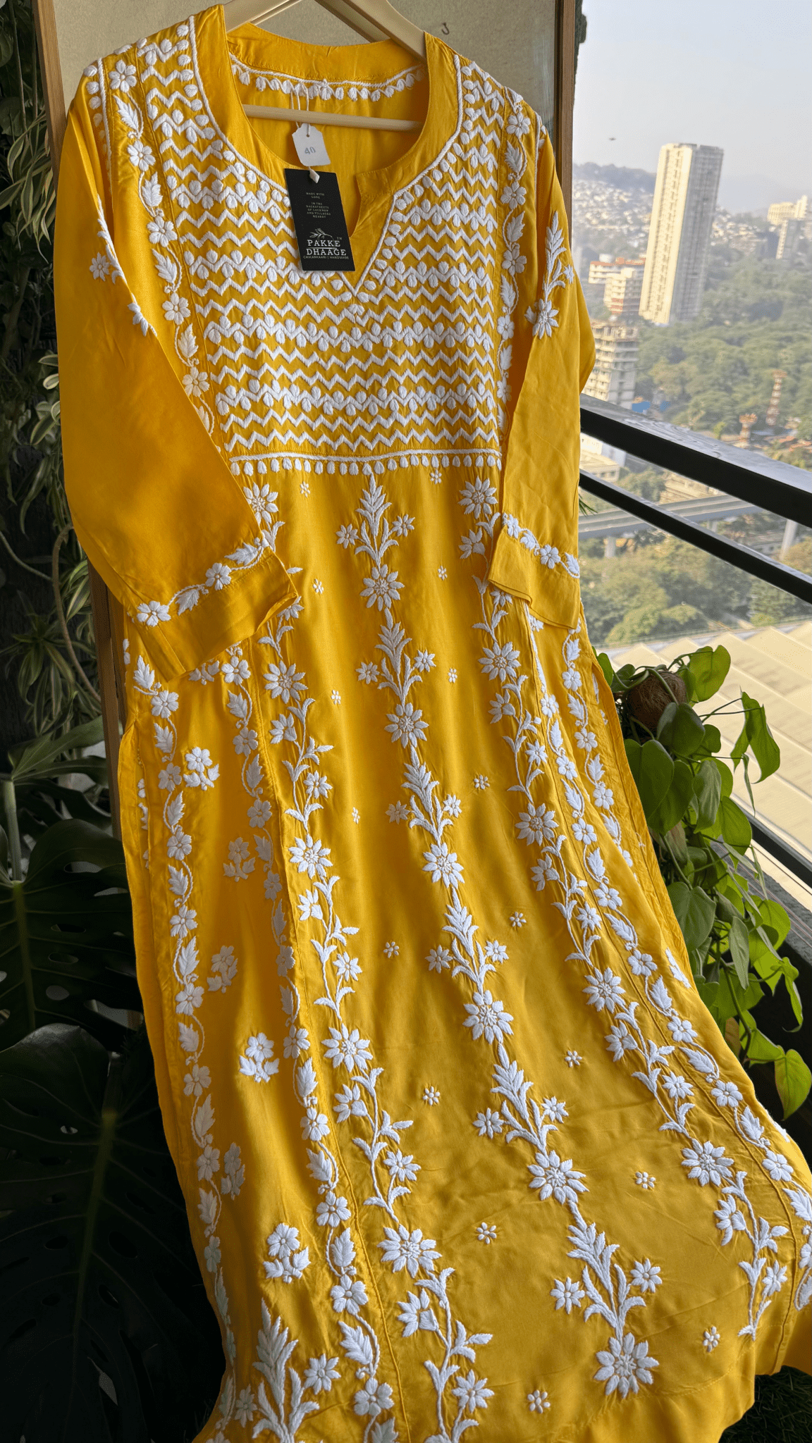 Ziya Chikankari Pure Modal Kurtis Sun-Kissed Yellow